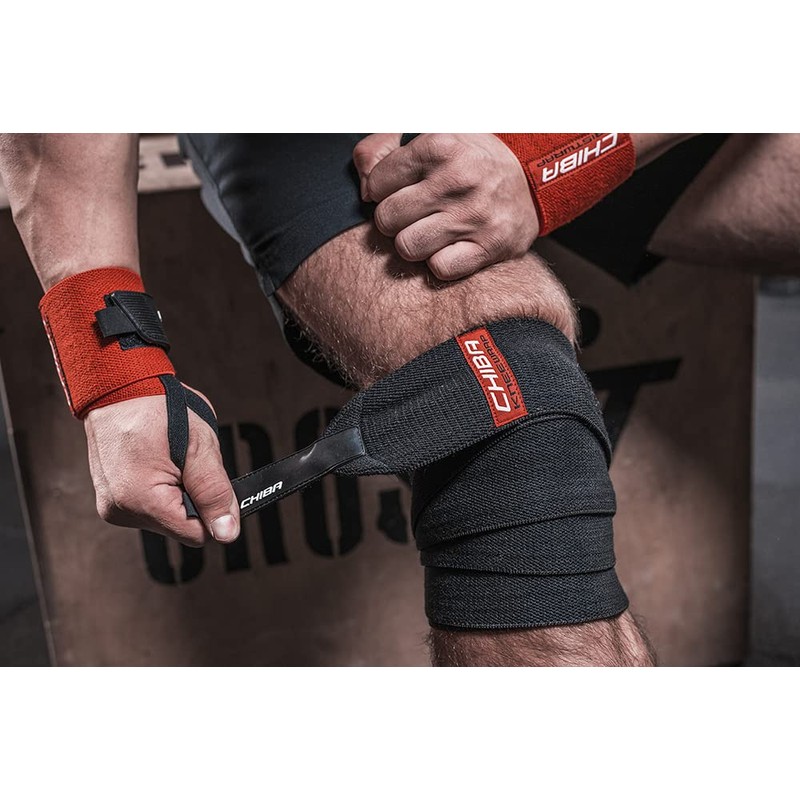 Chiba Unisex's Knee Wrap Line Glove, Black, Size EG