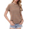 PEHMEA Women's Summer Cotton Striped Short Sleeve Crew Neck T-Shirts
