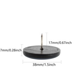 bociloy 12pcs 1-1/2" Nail on Furniture Glides Sliders for Wooden Furniture, Furniture Sliders Pads Teflon Furniture Glides Chair Leg Pads Floor Protectors PTFE Moving Furniture Glides