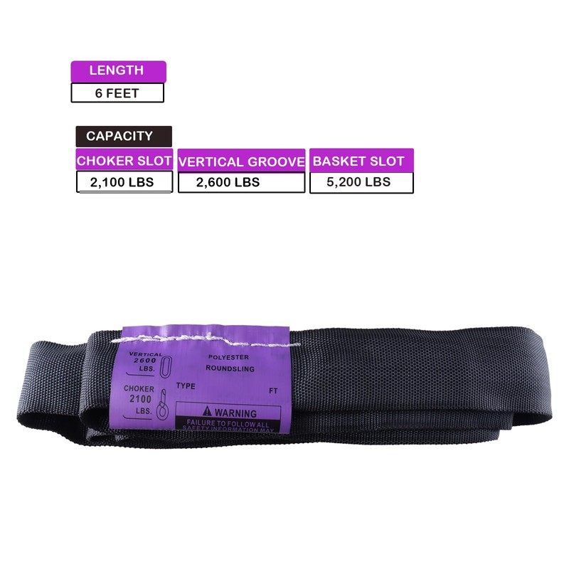 Runner Deer Black Spanset 6ft Polyester 2 Pack Round Sling
