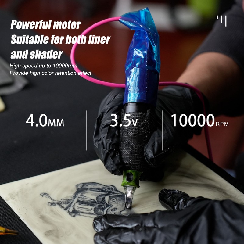 Tattoo Rotary Machine Pen Kit RCA Interface 2000mAh Power Tattoo