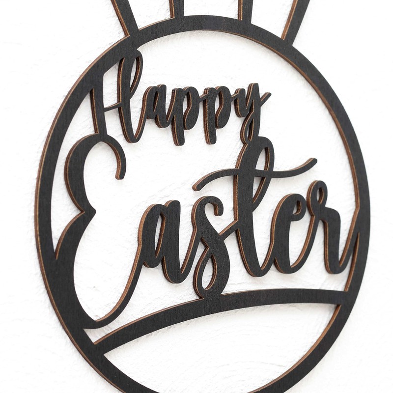 Papierdrachen Wooden Easter Pendant - Wooden Ring Black - Reusable