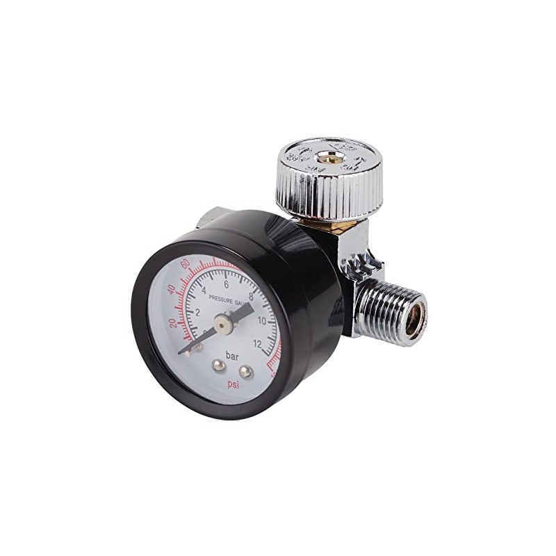 Draper 28379 1/4" BSP On-Gun Air Regulator and Gauge, 180psi