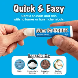 Stop Nail Biting | Nail Biting Deterrent | No Fumes | Not Glossy | Biter Be Goner, 10 mL