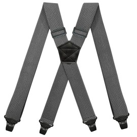 YYKSYDPT Braces for Men with Very Strong 4 Plastic Clips 38 MM Wide Duty Suspenders X Style Adjustable Brace Suspenders (Dark Grey)