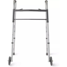 Guardian Deluxe 2-Button Folding Walker 5" Wheels 350 lbs Weight Capacity ~NEW~