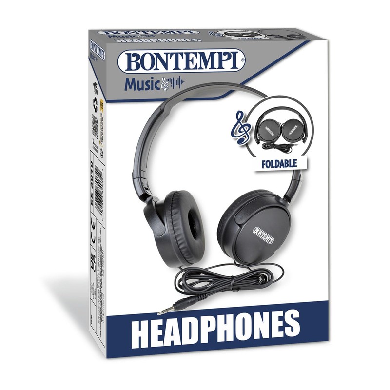 Bontempi Foldable Cable Headphones Compatible with 3.5 mm Jack Devices,