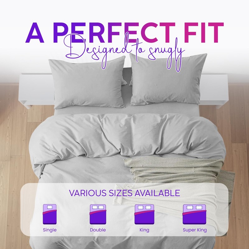 Sunshine Comforts Single Duvet Cover Set - 100% Soft brushed