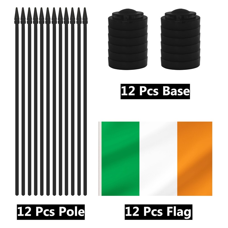 Yamiuo 12 Pack Ireland Desk Flags, Irish Desktop Flag, Small