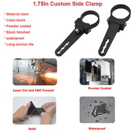 XJMOTO 1.75'' Custom Side Roll Cage Bull Bar Clamps LED Light Mount Bracket Compatible with ATV UTV Polaris Ranger RZR Ace General Arctic Cat Yamaha YXZ Kawasaki Teryx Jeep