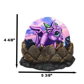 Fire Ice Water And Earth Elemental Dragon Hatchlings Egg Fantasy Coaster Set