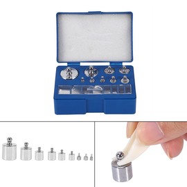 ANGGREK Calibration Weights Set 17Pcs 211.1g 10mg-100g Grams Stainless Steel Test Weights for Digital Jewellery Scale Science Lab