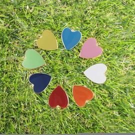 AFFY 30MM X 23MM Trendy Neon Candy Pink Enamel Large Heart Pendant In 14K Yellow Gold Over Sterling Silver