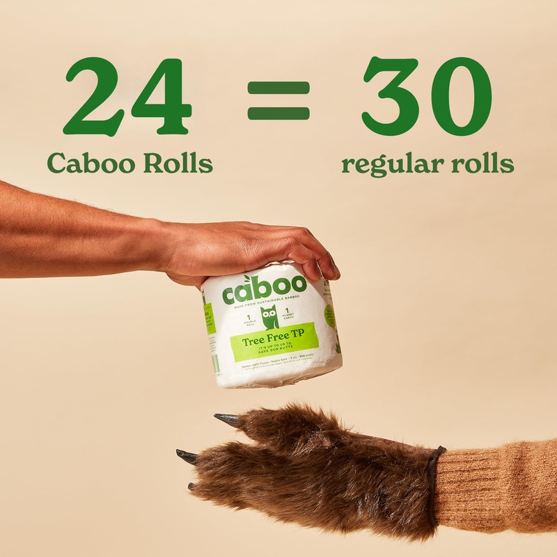Caboo Tree Free Toilet Paper, Septic Safe Toilet Tissue, Non