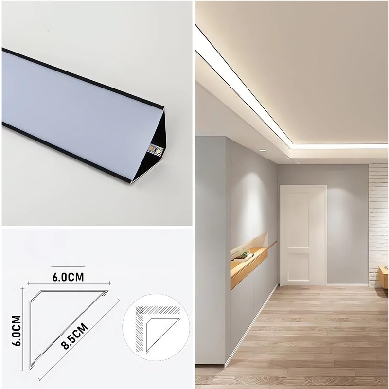 JARBIH Led Aluminum Profile for Ceiling Wall Decoration, 1M/3.3ft 6cmx6cm