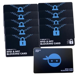 Ninja Pop RFID Blocking Cards - Set of 10 NFC Protectors/RFID Blockers for Debit Cards, Credit Cards