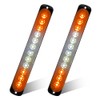 2pcs 12LED Amber and White Led Light-Head Emergency Beacon Hazard