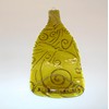 Dragonfly Embossed Yellow Wine Bottle Melted Flat UpCycled as Cheese
