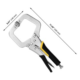 GINLANK 3 PCS 11 Inch C Clamp Set, Metal Face Clamps, Adjustable Opening Welding Locking C Clamp Wood Clamps for Woodworking