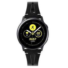 Blueshaweu Compatible with Dyurwa P97 Smart Watch Band, Slim Vintage Leather Strap Replacement Compatible for Soudorv P97, Dyurwa P97 Smart Watch (Black)