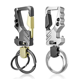 XPEX Pack of 2 Key Chain Bottle Opener Stainless Steel Car Motorcycle Bicycle Home Key Chain Men Women