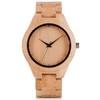 KINGNOW Bamboo Wristwatch, Women's, Wristwatch, Men's, Stylish, Lightweight, Japanese Quartz