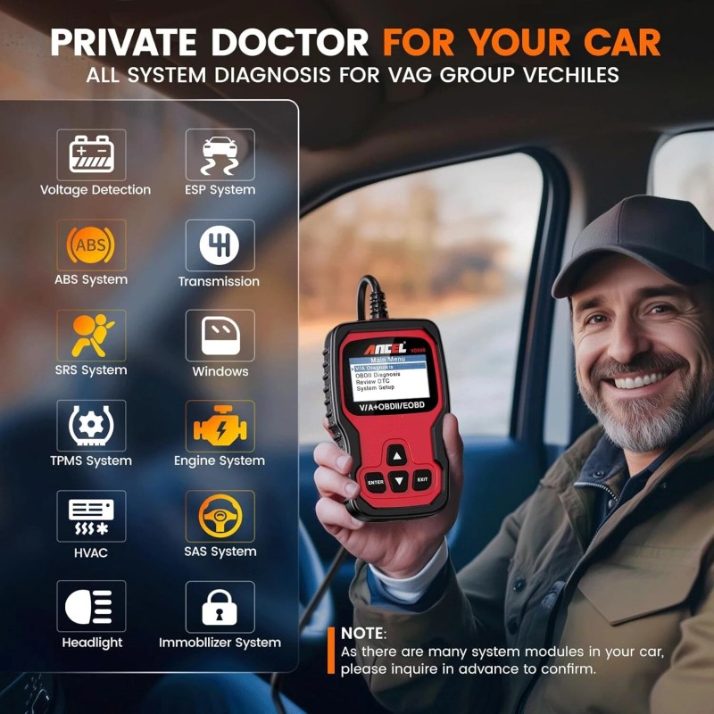 Ancel VD500 OBD2 Scanner Full System Code Reader Car Diagnostic
