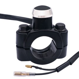 Greluma 1 x 12 V Motorcycle Handlebar Pressure Switch Motor Stop Start Kill Switch 22 mm (7/8 Inch) with Mounting Plate for ATV, Dirt Pit Bike, Scooter, Quad