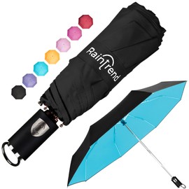 Raintrend Women's Auto Umbrella with UV Protection, Blue, 48"