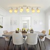LTBLIGHT 6-Light Track Lighting Fixture, Adjustable White Ceiling Spots with