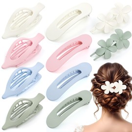 10 Pcs Flat Hair Clips for Women, 3 Styles French Flat Claw Clips Non-slip Matte Hair Clips for Thin Thick Hair