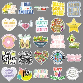 Ernährung Gesundheit Aufkleber für Jugendliche Erwachsene 50 Stück Dietary Health Vinyl Sticker Set Auto Motorräder Fahrrad Skateboard Snowboard Gepäck Laptop Koffer Helm Motorrad Computer