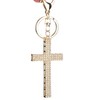 Women Keychain Cute Bling Crystal Rhinestone Cross Shaped Keychain Alloy