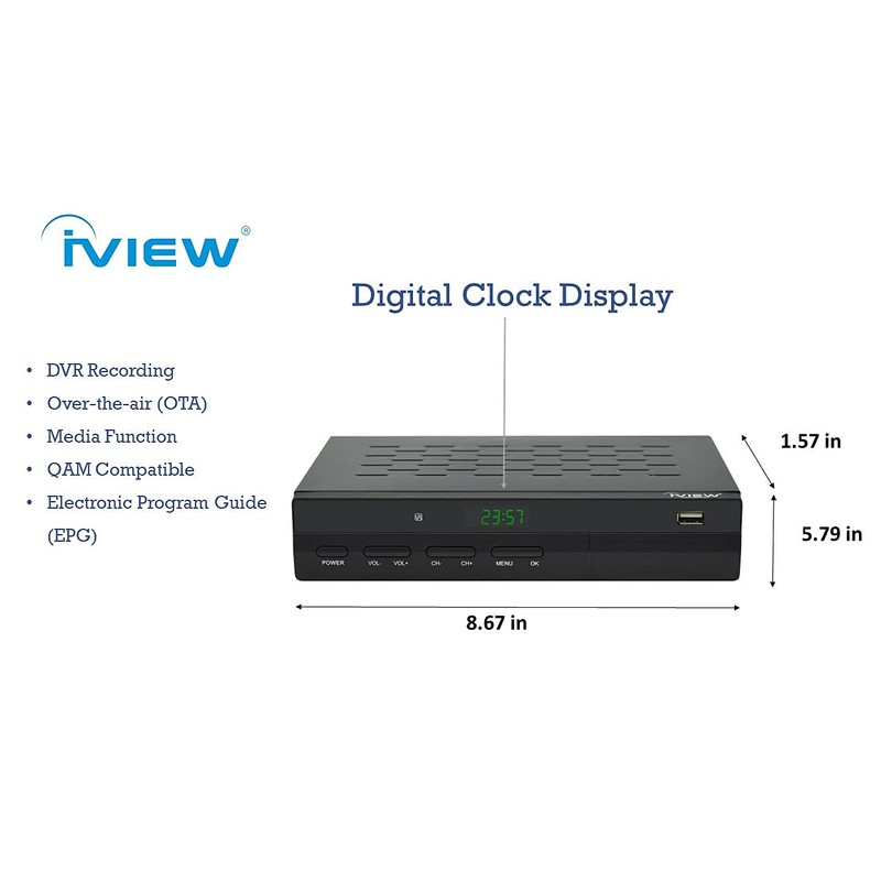 IVIEW-3500STB III, ATSC Digital Converter Box with Recording and Media