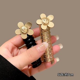 Hair Rubber Hair Accessory, Includes Metal Fittings, Coil Pony, Phone Cord Type Hair Rubber, Women's, Popular, Wire Pony Spring Hair Rubber, Coil Up, Stylish, Adult, Hair Elastic, Cute, Elegant,