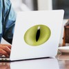 CafePress Cat's Yellow Eye Oval Sticker Oval Car Bumper Sticker