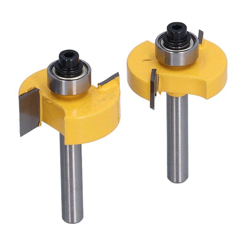 Router Bit 1/4in Shank Multi Grooved with 6Pcs Bearing 1/8in