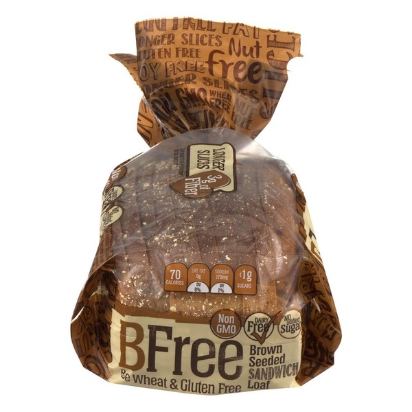 BFree Bfree Gluten Free Sandwich Bread, Seeded Brown, Vegan, Soy Free, Egg Free, Nut Free, Dairy Free, Kosher 14.11 Oz (Pack Of 3), Seeded Brown Bread