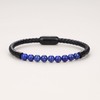 COAI Men's Genuine Leather Bracelet with Natural Stone Beads, Stone,