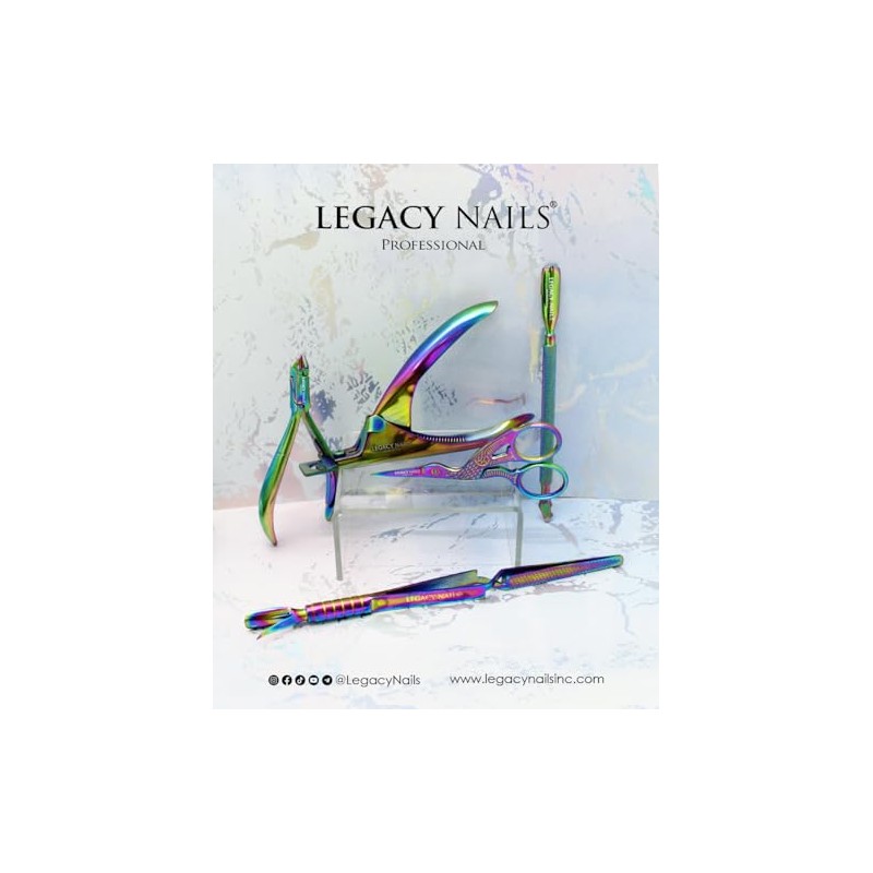 Legacy Nails - Tijera profesional para cutículas multicolor de acero
