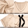 Atxnn Womens Pyjamas Silk Satin Pjs Set Summer V-Neck Loungewear