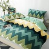 SAPHREAS Green Wave Pattern Duvet Cover Set Cotton Striped Bedding