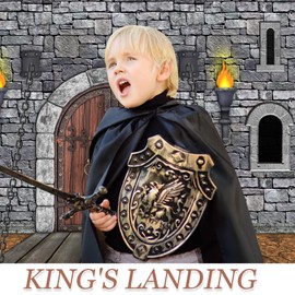 Tranqun Medieval Party Decorations Castle Backdrop Knight Wall Backdrop Keepers of The Castle Decorations for Medieval Themed Party Supplies(Castle Walls,7 x 5 ft)