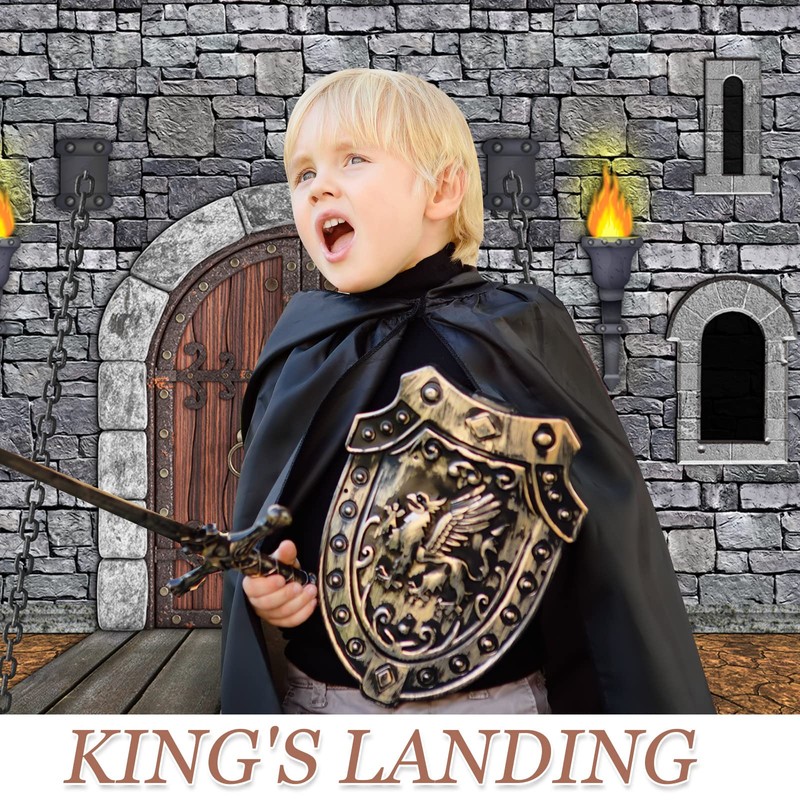 Tranqun Medieval Party Decorations Castle Backdrop Knight Wall Backdrop Keepers