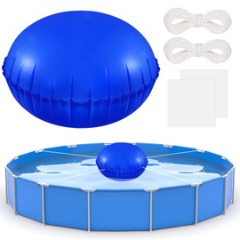 6FT Pool Pillow with 98.4Ft Rope for Above Ground Pools, Extra Durable 0.5mm PVC Winterizing Air Pillow, Cold-Resistant Inflatable Pool Cover Pillow for Closing Winter