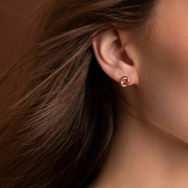 day.berlin Knot Stud Earrings 18 Carat Gold-Plated 8 mm Diameter Women's Earrings Made of 316L Stainless Steel, Nickel-Free and Waterproof, Stainless Steel, Not applicable