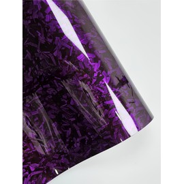 LZLRUN LZLRUN Forged Gloss Carbon Fiber Purple Vinyl Wrap Roll Air Release Sticker Sheet Film DIY Decal Car Auto Vehicle Morotcycle Self Adhesive (5ft x 10ft, Purple)