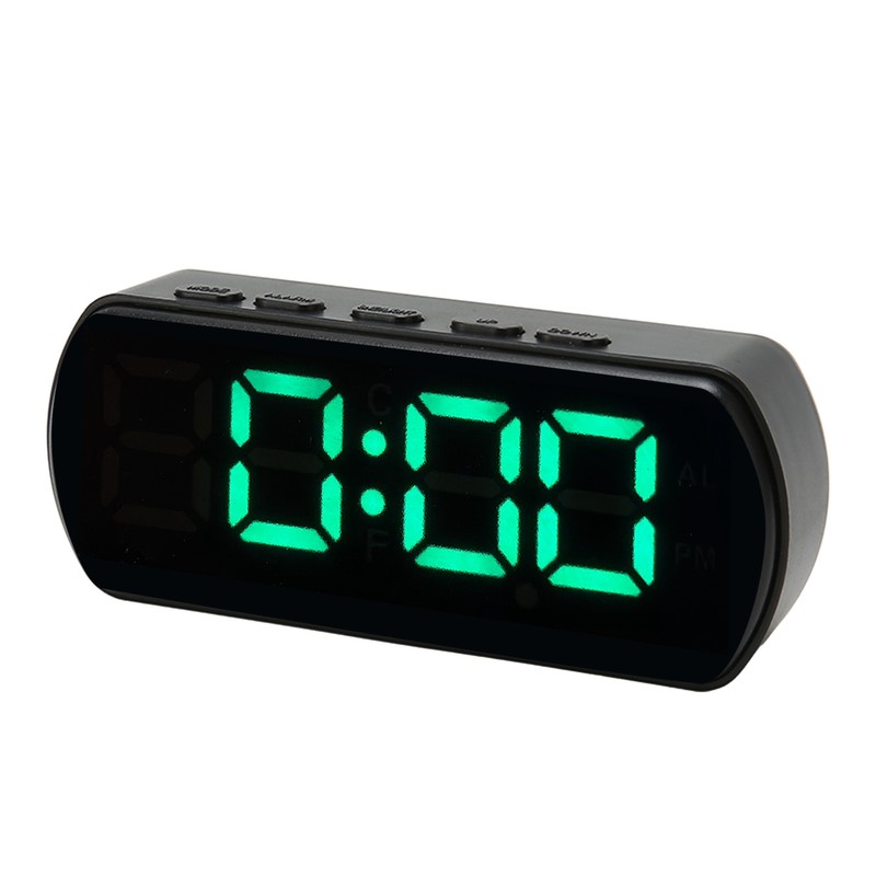 LED Clock Dual Mode Auto Dimming Temperature Display Snooze Function