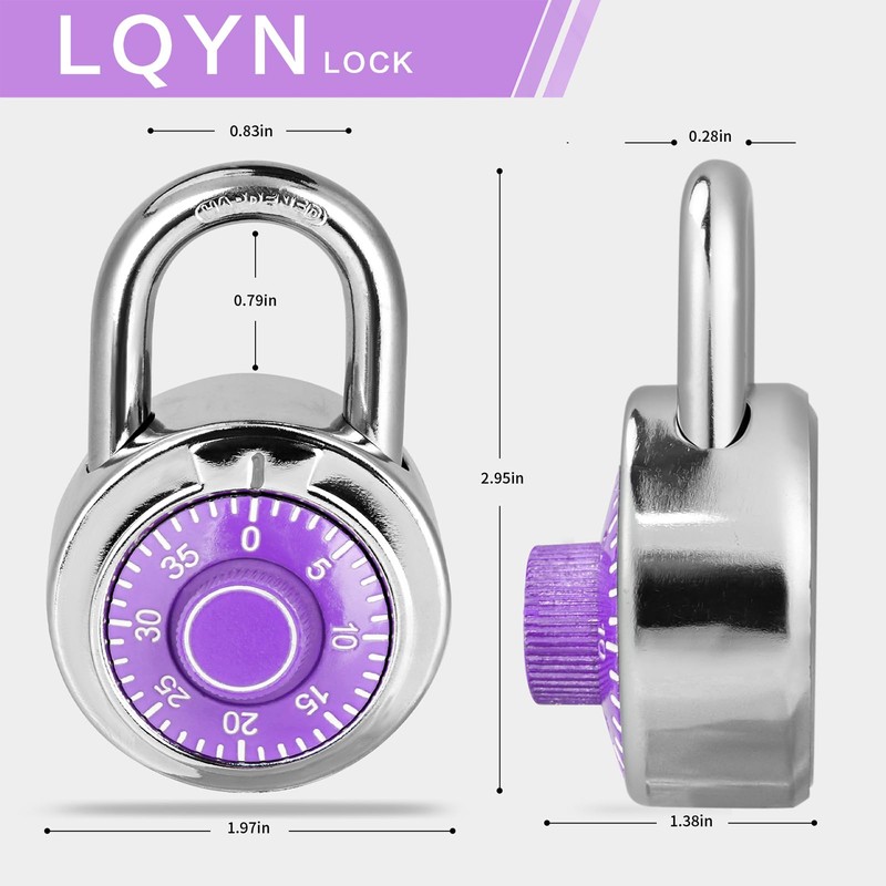 Combination Lock, LQYN Standard Dial Combination Lock, Pack of 1;