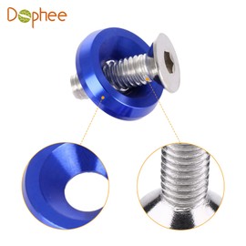 Dophee 20Pcs Billet Aluminum Bumper Fender M6 Screw Bolt Washer Engine Bay Dress up kit,Blue